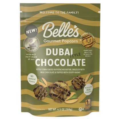 Belle's Gourmet Dubai Chocolate Popcorn